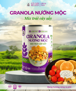 GRANOLA NƯỚNG MỘC MIX TRÁI CÂY BH.NONG - Lon Thiếc 450g